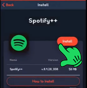 Tap on Install For Installing Spotify